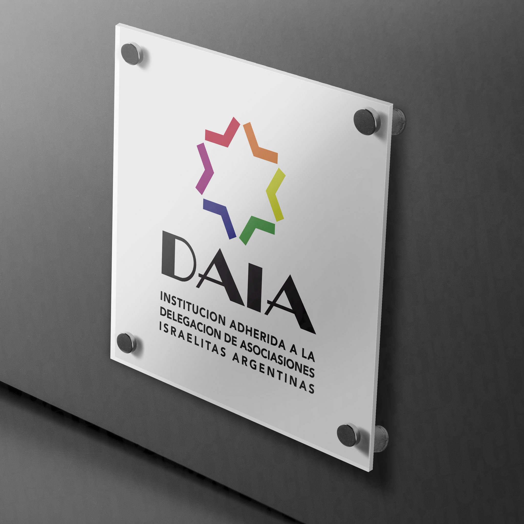 Cartel institucional de acrilico | DAIA