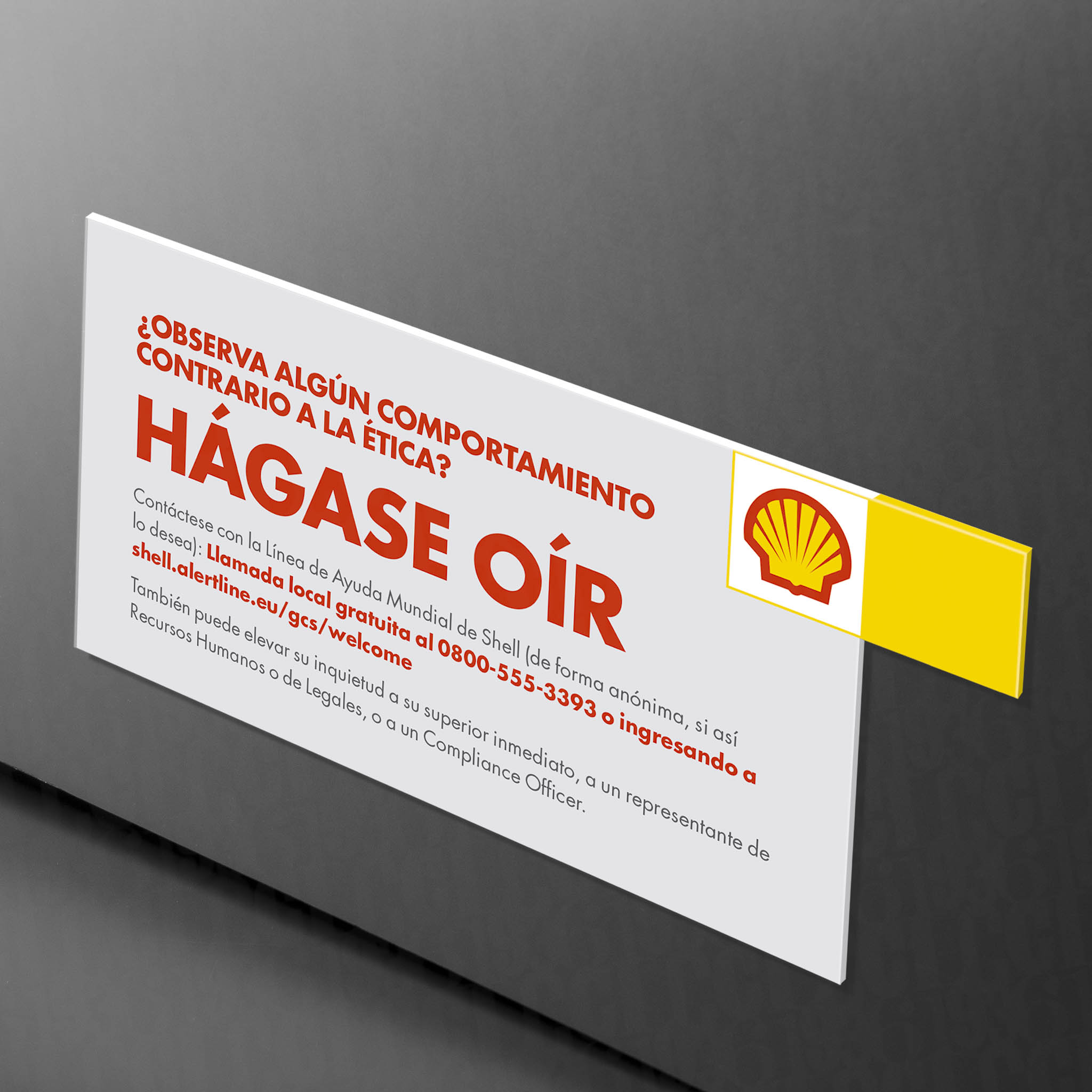 Cartel para estación de servicio Shell