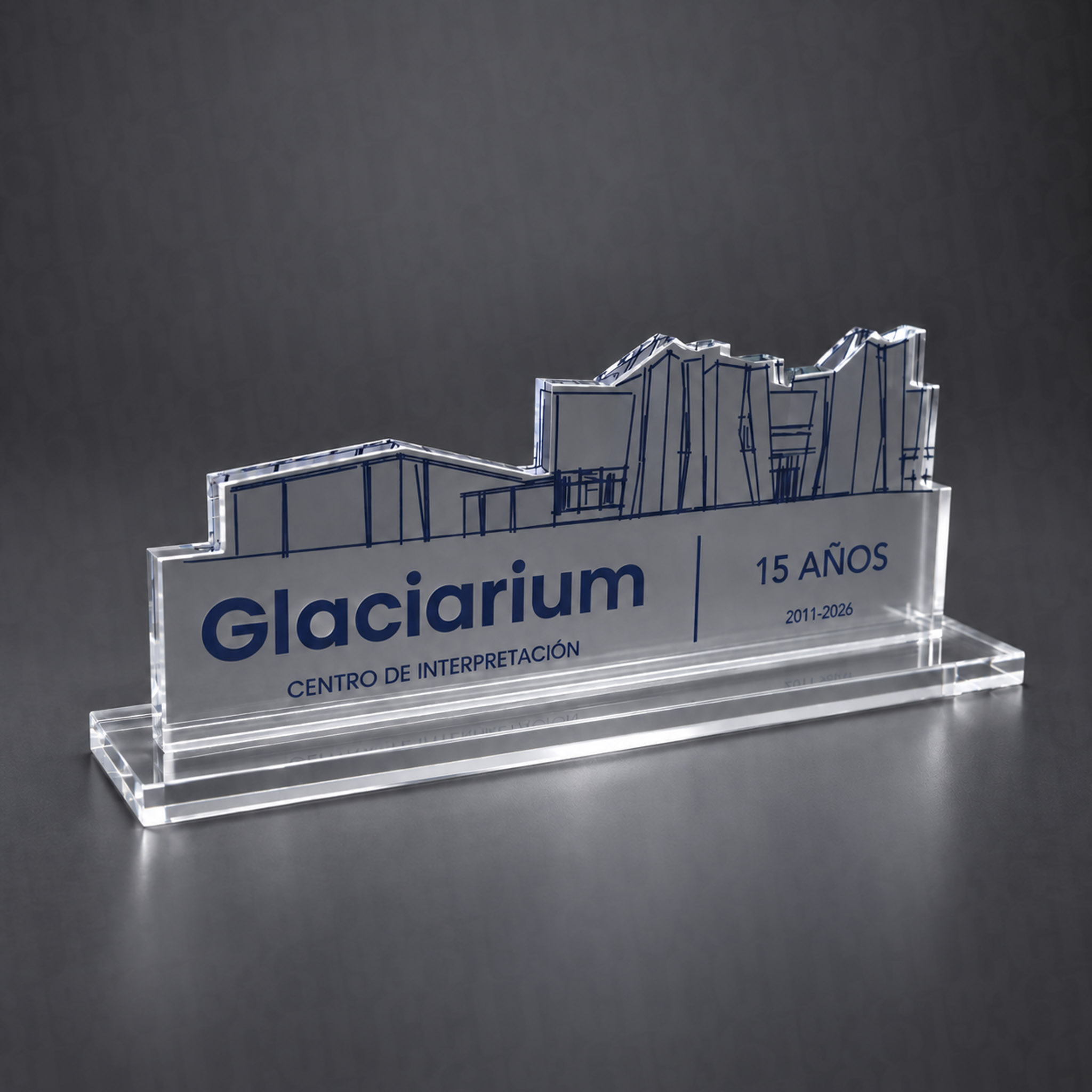 Reconocimiento conmemorativo de acrílico para Glaciarium